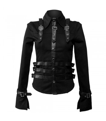 Women Gothic Black Wool Jacket 